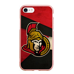 Чехол iPhone 7/8 матовый HC Ottawa Senators: Old Style, цвет: 3D-светло-розовый