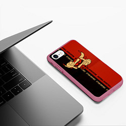 Чехол iPhone 7/8 матовый NBA. Chicago Bulls, цвет: 3D-малиновый — фото 2