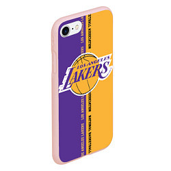 Чехол iPhone 7/8 матовый NBA: LA Lakers, цвет: 3D-светло-розовый — фото 2