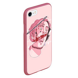 Чехол iPhone 7/8 матовый Lil Peep: Dead Face, цвет: 3D-малиновый — фото 2