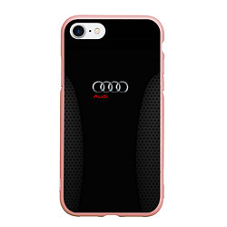 Чехол iPhone 7/8 матовый Audi Carbon, цвет: 3D-светло-розовый