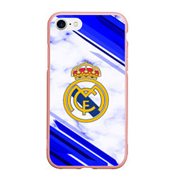 Чехол iPhone 7/8 матовый Real Madrid, цвет: 3D-светло-розовый