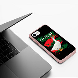 Чехол iPhone 7/8 матовый GUSSI Hype, цвет: 3D-светло-розовый — фото 2
