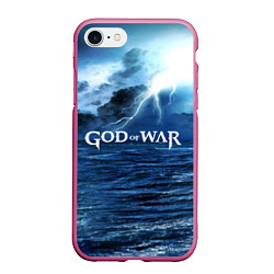 Чехол iPhone 7/8 матовый God of War: Sea ​​rage, цвет: 3D-малиновый