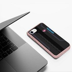 Чехол iPhone 7/8 матовый Cyberpunk 2077: Crystal Jock, цвет: 3D-светло-розовый — фото 2