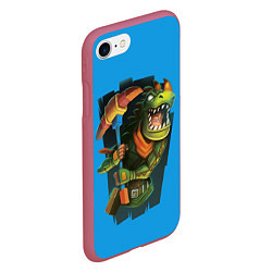 Чехол iPhone 7/8 матовый Rex: Fortnite, цвет: 3D-малиновый — фото 2