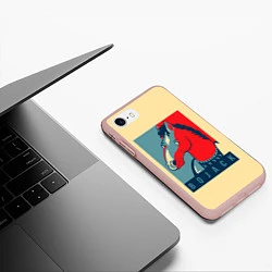 Чехол iPhone 7/8 матовый BoJack Obey, цвет: 3D-светло-розовый — фото 2