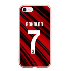 Чехол iPhone 7/8 матовый Ronaldo 7: Red Sport, цвет: 3D-светло-розовый