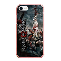 Чехол iPhone 7/8 матовый God of War, цвет: 3D-светло-розовый