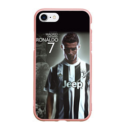 Чехол iPhone 7/8 матовый RONALDO 7, цвет: 3D-светло-розовый