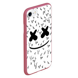 Чехол iPhone 7/8 матовый Marshmello: Liquid Face, цвет: 3D-малиновый — фото 2