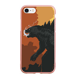 Чехол iPhone 7/8 матовый Godzilla: Monster Smoke, цвет: 3D-светло-розовый