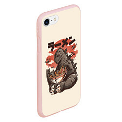 Чехол iPhone 7/8 матовый Godzilla Eat, цвет: 3D-светло-розовый — фото 2