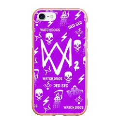 Чехол iPhone 7/8 матовый Watch Dogs 2: Violet Pattern