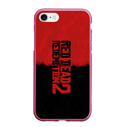 Чехол iPhone 7/8 матовый RDD 2: Red & Black, цвет: 3D-малиновый
