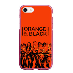 Чехол iPhone 7/8 матовый ORANGE IS THE NEW BLACK, цвет: 3D-малиновый