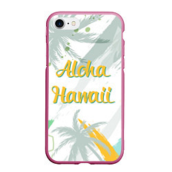 Чехол iPhone 7/8 матовый Aloha Hawaii, цвет: 3D-малиновый