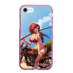 Чехол iPhone 7/8 матовый Fairy Tail Girl, цвет: 3D-малиновый