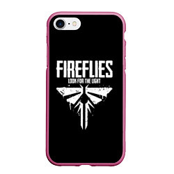 Чехол iPhone 7/8 матовый Fireflies: White Logo, цвет: 3D-малиновый