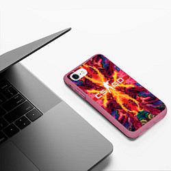Чехол iPhone 7/8 матовый CS:GO Monster Flame, цвет: 3D-малиновый — фото 2