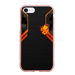 Чехол iPhone 7/8 матовый Cyberpunk 2077: Samurai Flame, цвет: 3D-светло-розовый