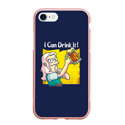 Чехол iPhone 7/8 матовый I Can Drink It!, цвет: 3D-светло-розовый