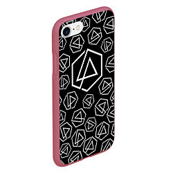 Чехол iPhone 7/8 матовый Linkin Park: Pattern, цвет: 3D-малиновый — фото 2