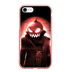 Чехол iPhone 7/8 матовый Зловещая тыква, цвет: 3D-светло-розовый