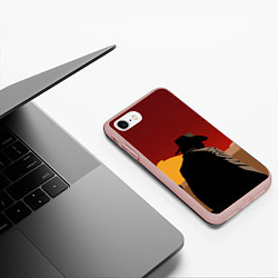 Чехол iPhone 7/8 матовый RDR 2: Dark Man, цвет: 3D-светло-розовый — фото 2