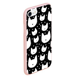 Чехол iPhone 7/8 матовый Love Cats Pattern, цвет: 3D-светло-розовый — фото 2