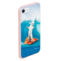 Чехол iPhone 7/8 матовый Кот-серфер, цвет: 3D-светло-розовый — фото 2