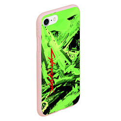 Чехол iPhone 7/8 матовый Cyberpunk 2077: Green Breaks, цвет: 3D-светло-розовый — фото 2
