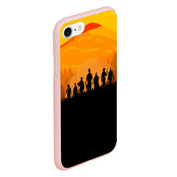 Чехол iPhone 7/8 матовый Red Dead Redemption: Orange Sun, цвет: 3D-светло-розовый — фото 2