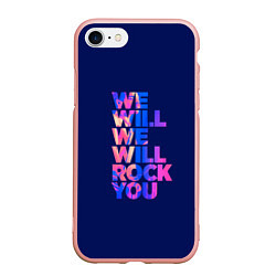 Чехол iPhone 7/8 матовый Queen We Will Rock You, цвет: 3D-светло-розовый