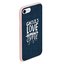 Чехол iPhone 7/8 матовый Ghouls Love Coffee, цвет: 3D-светло-розовый — фото 2