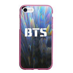 Чехол iPhone 7/8 матовый BTS: Neon Spectre, цвет: 3D-малиновый