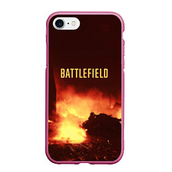Чехол iPhone 7/8 матовый Battlefield War, цвет: 3D-малиновый