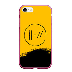 Чехол iPhone 7/8 матовый 21 Pilots: Yellow Logo, цвет: 3D-малиновый