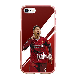 Чехол iPhone 7/8 матовый Roberto Firmino, цвет: 3D-светло-розовый