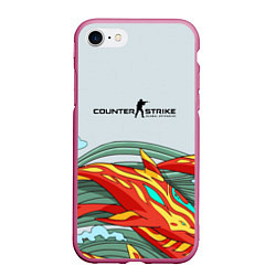 Чехол iPhone 7/8 матовый CS:GO Aquamarine Revenge, цвет: 3D-малиновый