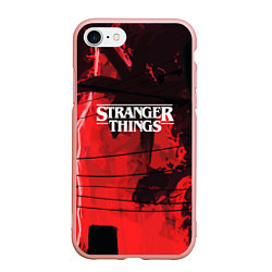 Чехол iPhone 7/8 матовый Stranger Things: Red Dream, цвет: 3D-светло-розовый