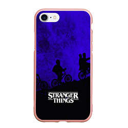 Чехол iPhone 7/8 матовый Stranger Things: Moon Biker, цвет: 3D-светло-розовый