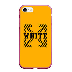 Чехол iPhone 7/8 матовый Off-White: Yellow Style, цвет: 3D-малиновый