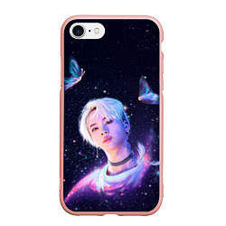 Чехол iPhone 7/8 матовый BTS DNA, цвет: 3D-светло-розовый