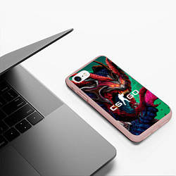 Чехол iPhone 7/8 матовый CS GO hyper beast skin, цвет: 3D-светло-розовый — фото 2