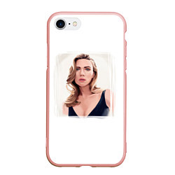Чехол iPhone 7/8 матовый Скарлетт Йоханссон, цвет: 3D-светло-розовый