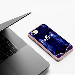 Чехол iPhone 7/8 матовый CS:GO Waves Skin, цвет: 3D-светло-розовый — фото 2