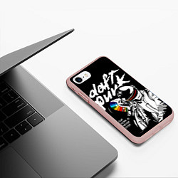 Чехол iPhone 7/8 матовый Daft Punk: Our work is never over, цвет: 3D-светло-розовый — фото 2