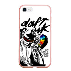 Чехол iPhone 7/8 матовый Daft Punk: Our work is never over, цвет: 3D-светло-розовый