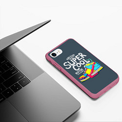 Чехол iPhone 7/8 матовый Super Сool, цвет: 3D-малиновый — фото 2